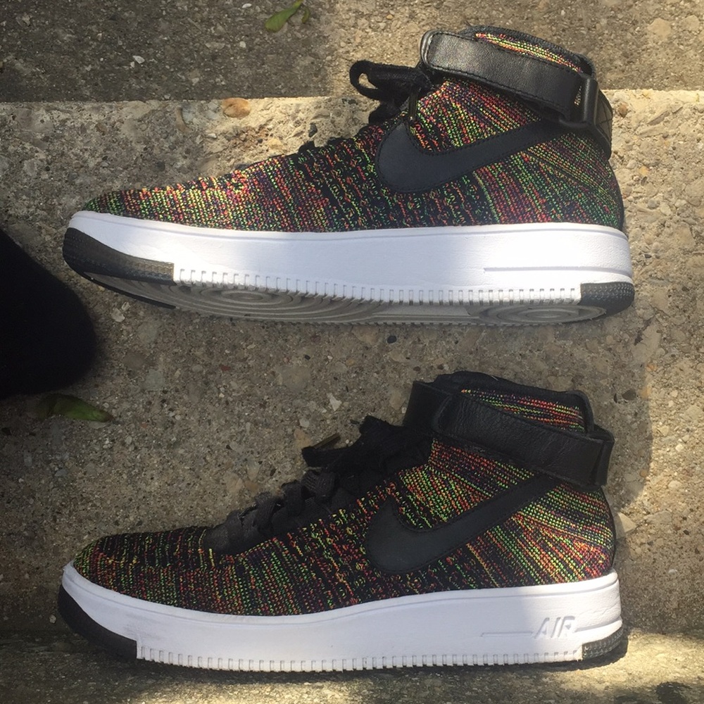 Nike Air Force one’s multicolor flyknit